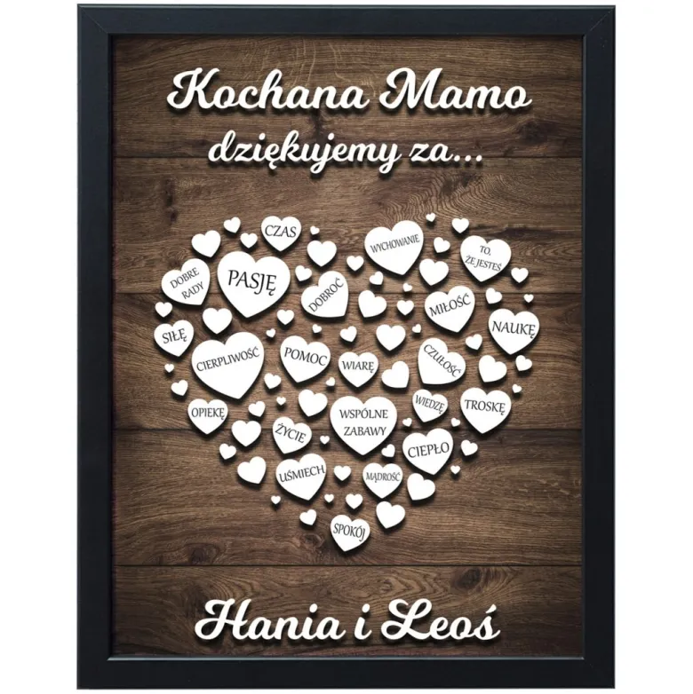 Podziękowanie dla mamy 30x40 cm - prezent na Dzień Matki