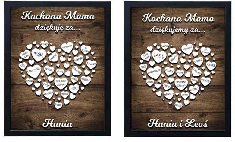 Podziękowanie dla mamy 30x40 cm - prezent na Dzień Matki