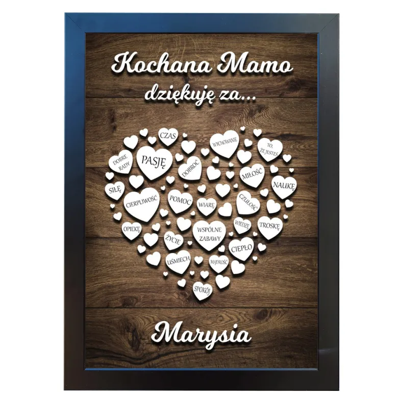 Podziękowanie dla mamy 21x30 cm - prezent na Dzień Matki