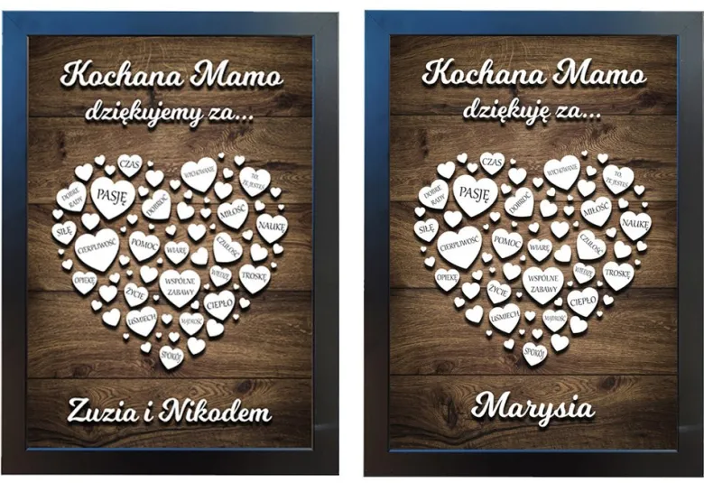 Podziękowanie dla mamy 21x30 cm - prezent na Dzień Matki