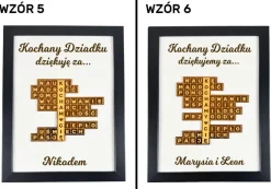 Podziękowanie Ramka Krzyżówka 3D - Prezent na Dzień Babci i Dziadka dla Dziadków