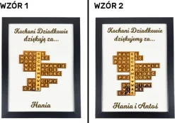 Podziękowanie Ramka Krzyżówka 3D - Prezent na Dzień Babci i Dziadka dla Dziadków