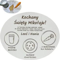 Prezent dla Świętego Mikołaja - talerzyk taca podziękowanie