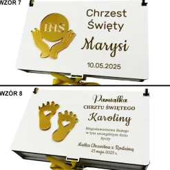 Pudełko na Pieniądze Chrzest - Prezent na Chrzest Święty Pamiątka Chrztu Świętego