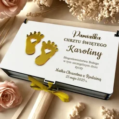 Pudełko na Pieniądze Chrzest - Prezent na Chrzest Święty Pamiątka Chrztu Świętego