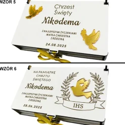 Pudełko na Pieniądze Chrzest - Prezent na Chrzest Święty Pamiątka Chrztu Świętego