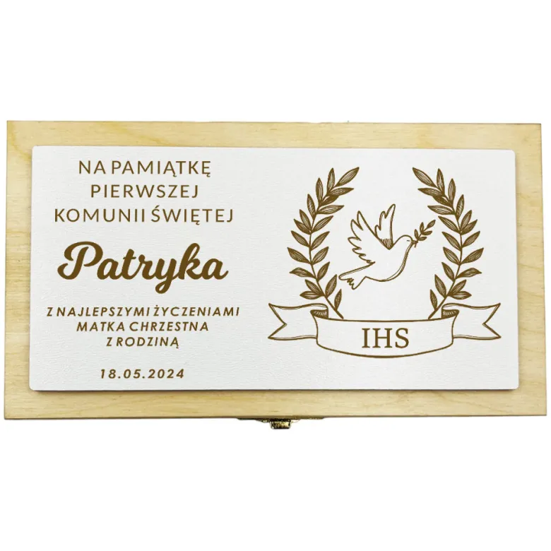 Pudełko na Pieniądze Komunia - Prezent na Komunię Pamiątka Pierwszej Komunii Świętej