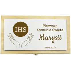 Pudełko na Pieniądze Komunia - Prezent na Komunię Pamiątka Pierwszej Komunii Świętej