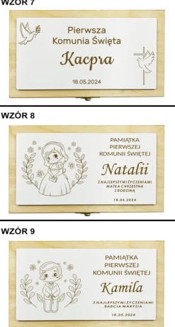 Pudełko na Pieniądze Komunia - Prezent na Komunię Pamiątka Pierwszej Komunii Świętej