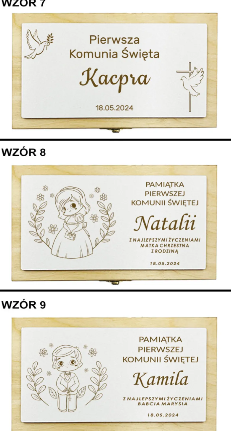 Pudełko na Pieniądze Komunia - Prezent na Komunię Pamiątka Pierwszej Komunii Świętej
