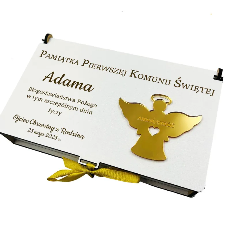 Pudełko na Pieniądze Komunia - Prezent na Komunię Święta Pamiątka Pierwszej Komunii Świętej