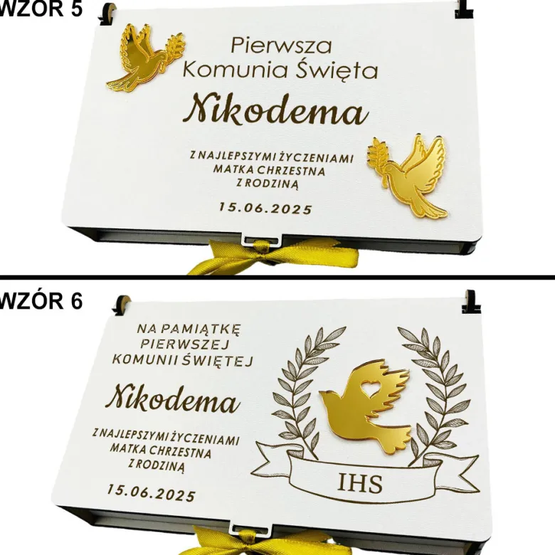 Pudełko na Pieniądze Komunia - Prezent na Komunię Święta Pamiątka Pierwszej Komunii Świętej
