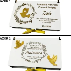 Pudełko na Pieniądze Komunia - Prezent na Komunię Święta Pamiątka Pierwszej Komunii Świętej