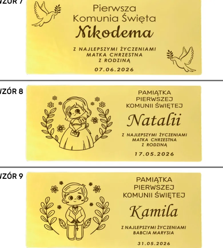 Różaniec Komunijny + Pudełko na Pieniądze z Grawerem - Pamiątka Pierwszej Komunii Świętej Prezent na Komunię