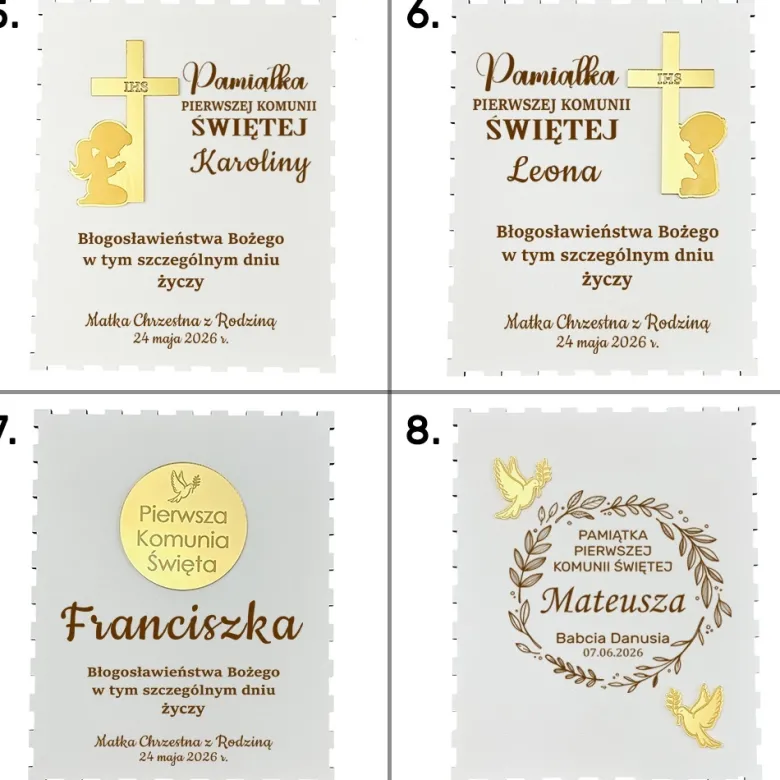 Skarbonka na Komunię Świętą - Pamiątka Pierwszej Komunii Świętej Prezent dla Chłopca Dziewczynki Pudełko na Pieniądze Komunia