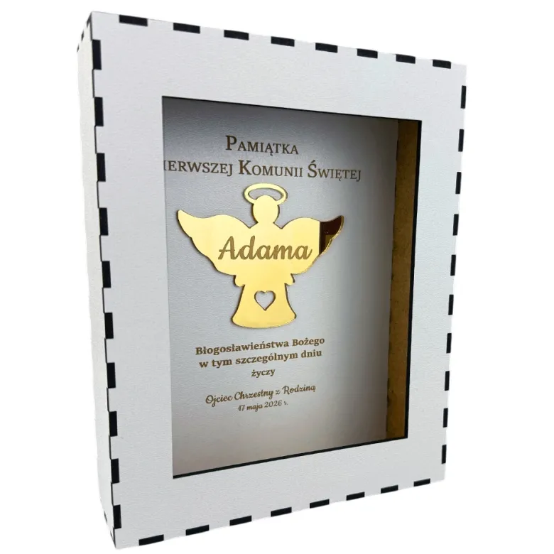 Skarbonka na Komunię Świętą - Pamiątka Pierwszej Komunii Świętej Prezent dla Chłopca Dziewczynki Pudełko na Pieniądze Komunia