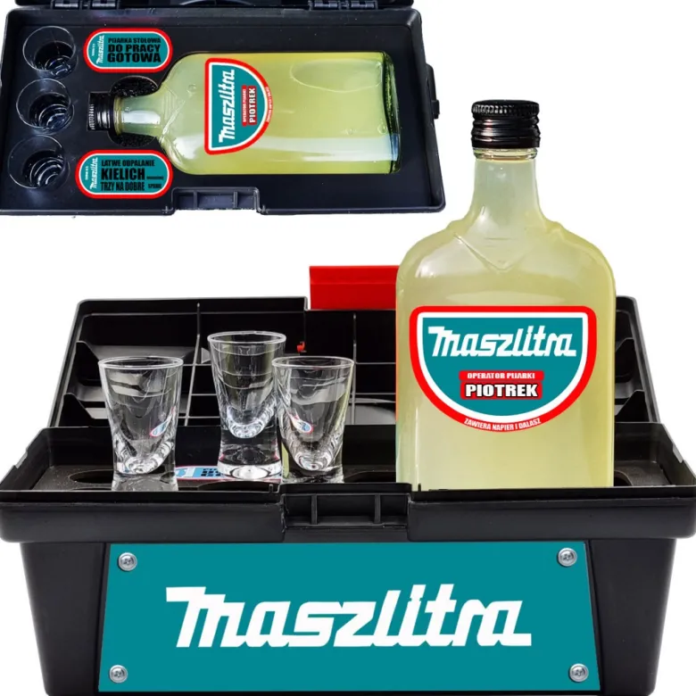 Skrzynka MaszLitra - Zestaw imprezowy prezent dla budowlańca mechanika