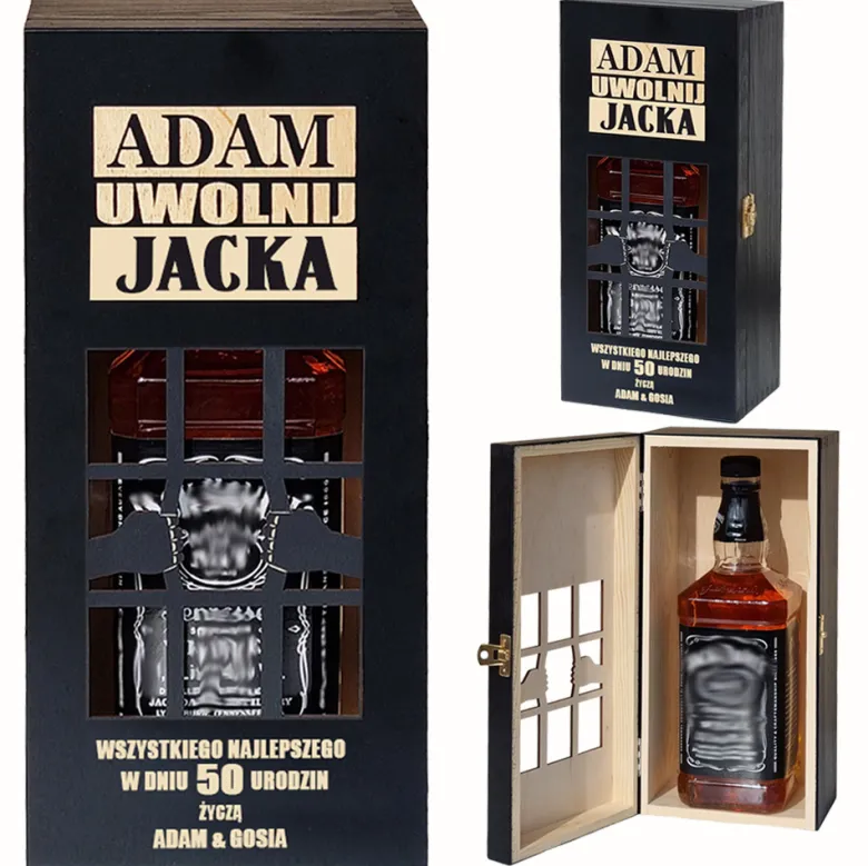Skrzynka na alkohol - prezent na 18 30 40 50 60 70 urodziny dla faceta chłopaka mężczyzny