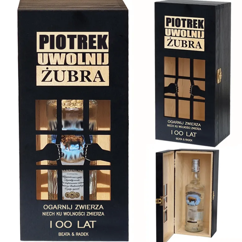 Skrzynka na alkohol - prezent na 18 30 40 50 60 70 urodziny dla faceta chłopaka mężczyzny