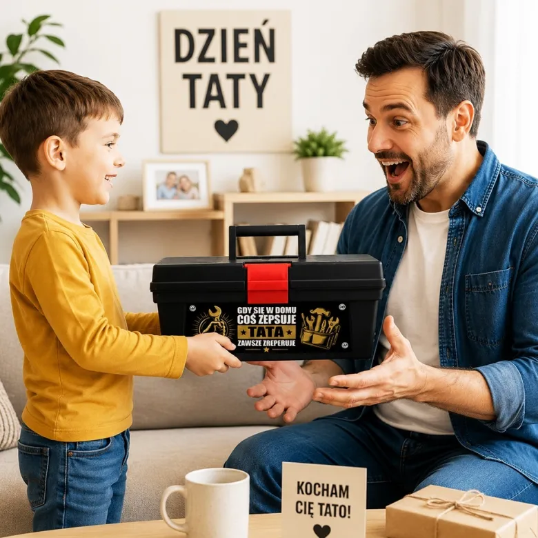 Skrzynka Narzędziowa + Zestaw Narzędzi dla Taty - Prezent dla Taty na Dzień Ojca Święta Urodziny