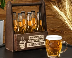 Skrzynka nosidło na piwo dla Dziadka - prezent na Dzień Dziadka Urodziny Imienieny