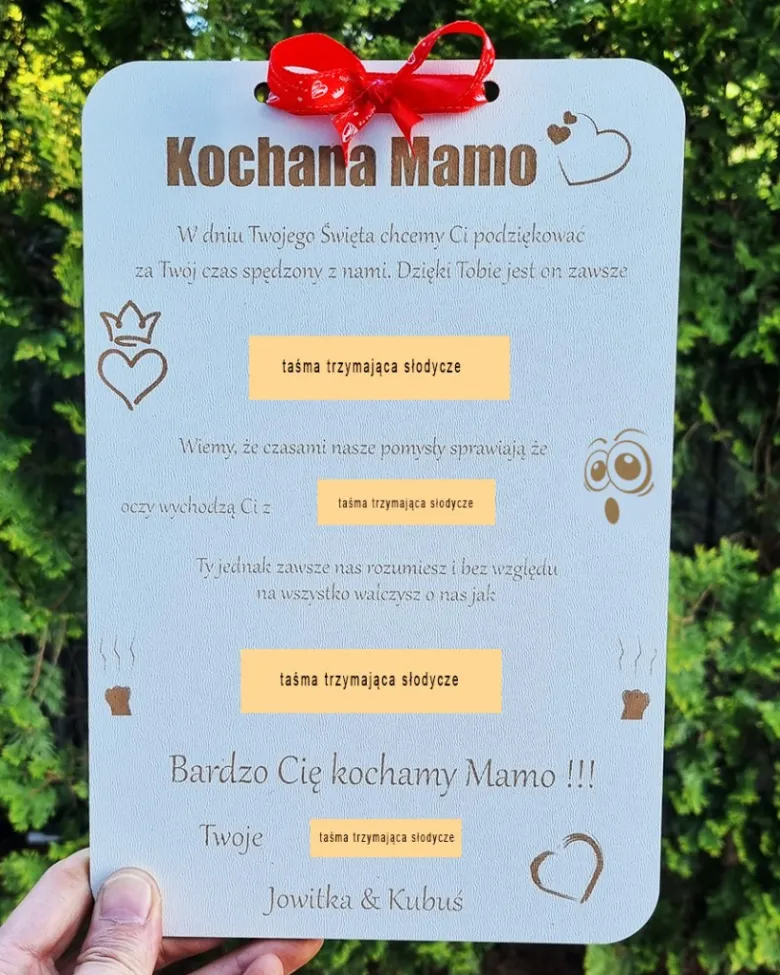 Słodka Tabliczka na Dzień Mamy - Biała