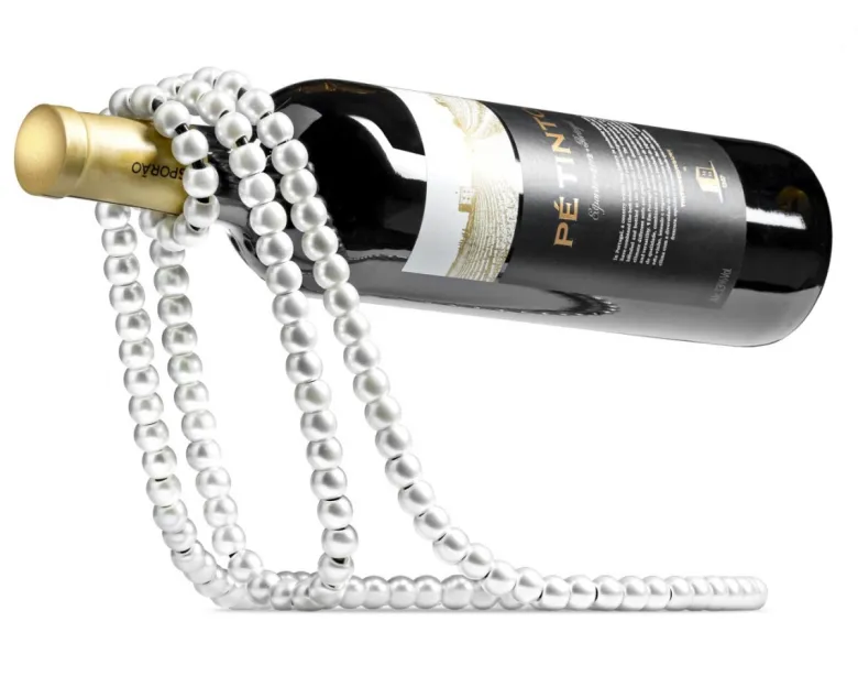 Stojak na wino SZNUR PEREŁ - BIAŁY