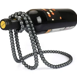 Stojak na wino SZNUR PEREŁ - CZARNY