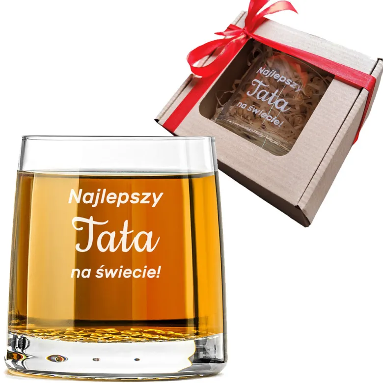 Szklanka do whisky KROSNO dla Taty z grawerem - prezent na Dzień Ojca Święta Urodziny