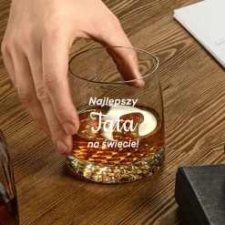 Szklanka do whisky KROSNO dla Taty z grawerem - prezent na Dzień Ojca Święta Urodziny