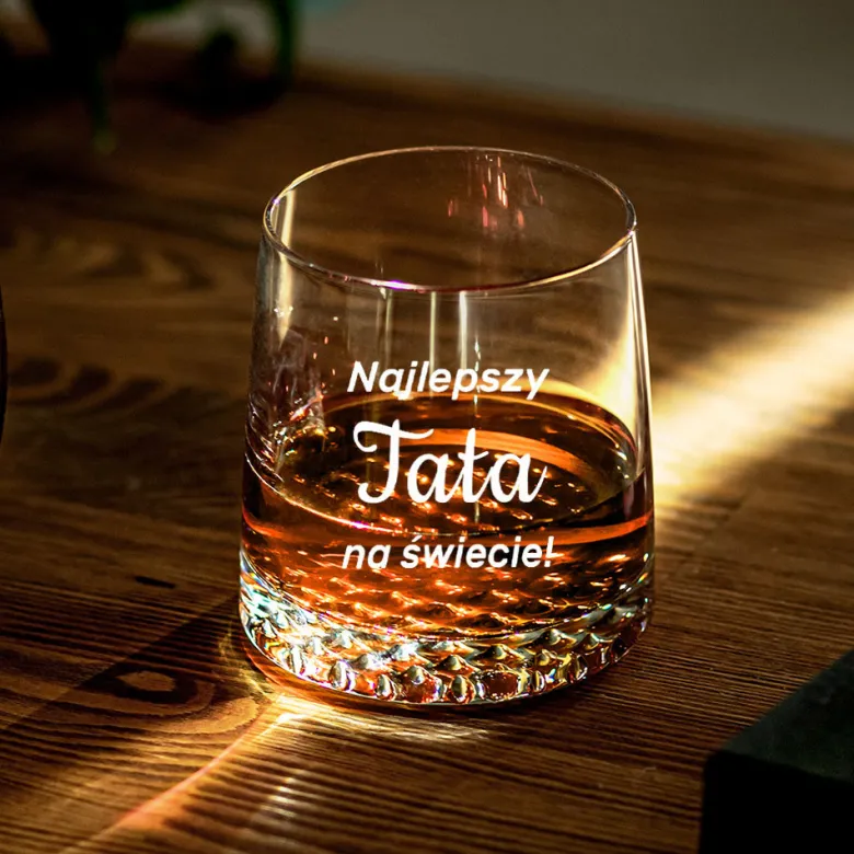 Szklanka do whisky KROSNO dla Taty z grawerem - prezent na Dzień Ojca Święta Urodziny