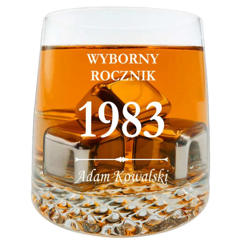 Szklanka do whisky KROSNO z grawerem - prezent na 18 40 50 60 urodziny święta dla faceta mężczyzny chłopaka
