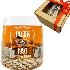Szklanka do whisky KROSNO z grawerem - prezent na 18 40 50 60 urodziny święta dla faceta mężczyzny chłopaka