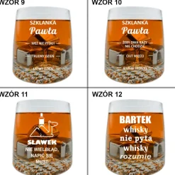 Szklanka do whisky KROSNO z grawerem - prezent na 18 40 50 60 urodziny święta dla faceta mężczyzny chłopaka