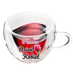 Szklanka Termiczna Serce - Prezent na Dzień Kobiet dla Żony Mamy Niej Dziewczyny