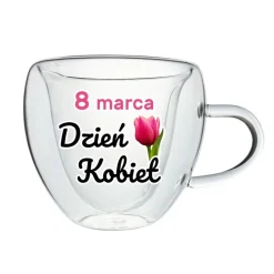 Szklanka Termiczna Serce - Prezent na Dzień Kobiet dla Żony Mamy Niej Dziewczyny