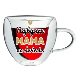Szklanka Termiczne Serce Najlepsza Mama - prezent dla Mamy na Dzień Mamy Matki Urodziny Święta Kubek