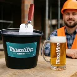 Wiadro MaszLitra + Kufel - Śmieszny Prezent dla Budowlańca Mężczyzny Męża Taty Brata na Święta Urodziny