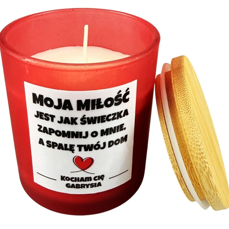 Świeca Świeczka Zapachowa - Śmieszny Prezent na Walentynki dla Męża Żony Niego Niej Chłopaka Dziewczyny