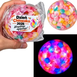 Świecąca Piłka Kula LED + Życzenia - Prezent na Dzień Chłopaka do Szkoły Przedszkola Klasy