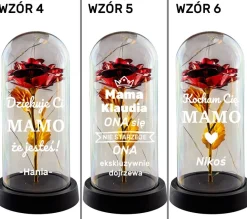 Wieczna Róża z Nadrukiem dla Mamy - Prezent na Dzień Matki Święta Urodziny