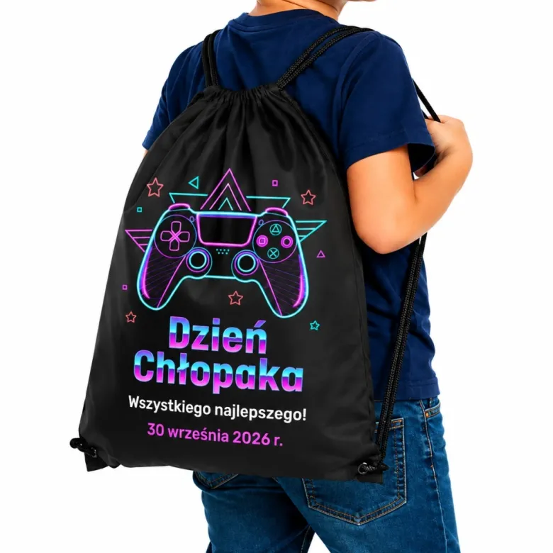 Worek Plecak dla Fana Gier - Prezent na Dzień Chłopaka dla Chłopców ze Szkoły Przedszkola
