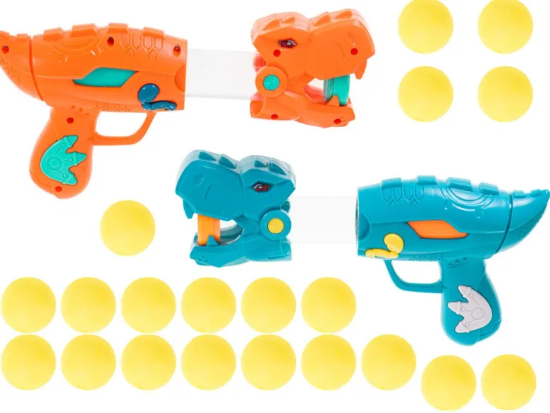 2x Pistolet na Kulki + Dinozaur - Strzelanie do celu