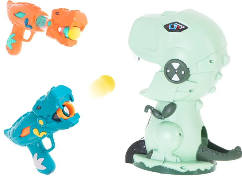 2x Pistolet na Kulki + Dinozaur - Strzelanie do celu