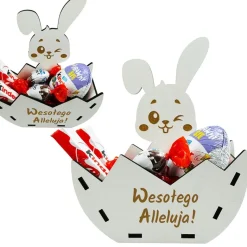 Zając Wielkanocny Koszyczek na Słodycze - Prezent na Wielkanoc Zajączka dla Dzieci