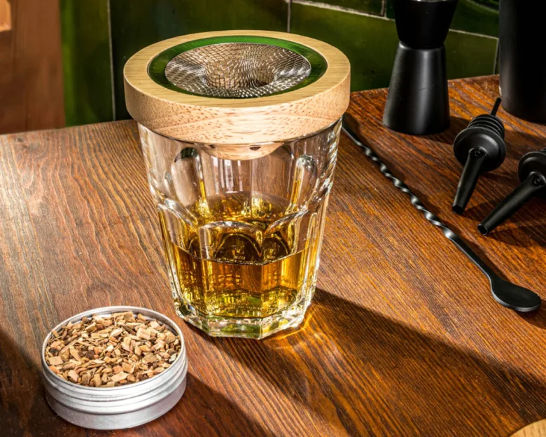 Zestaw barmański shaker do drinków + zestaw do wędzenia whisky 2w1