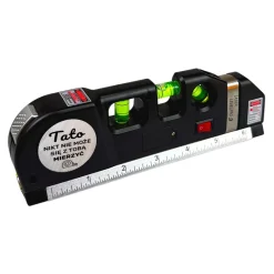 Zestaw dla Taty Poziomica Laserowa z Miarką + Latarka Czołówka - Prezent dla Taty na Dzień Ojca Święta Urodziny