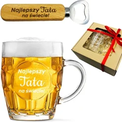 Zestaw do Piwa Kufel + Otwieracz - prezent dla Taty na Dzień Ojca Święta Urodziny