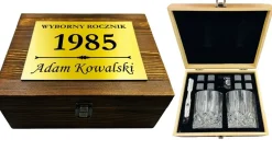 Zestaw do Whisky z Grawerem - Prezent dla Mężczyzny Męża Chłopaka Faceta Taty Dziadka na Święta Urodziny