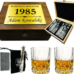 Zestaw do Whisky z Grawerem - Prezent dla Mężczyzny Męża Chłopaka Faceta Taty Dziadka na Święta Urodziny